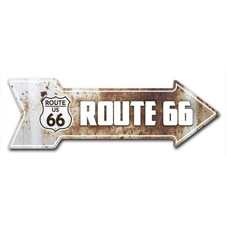Signmission Route 66 Rusty Arrow Decal Funny Home Decor 36in Wide D-A-12-999629